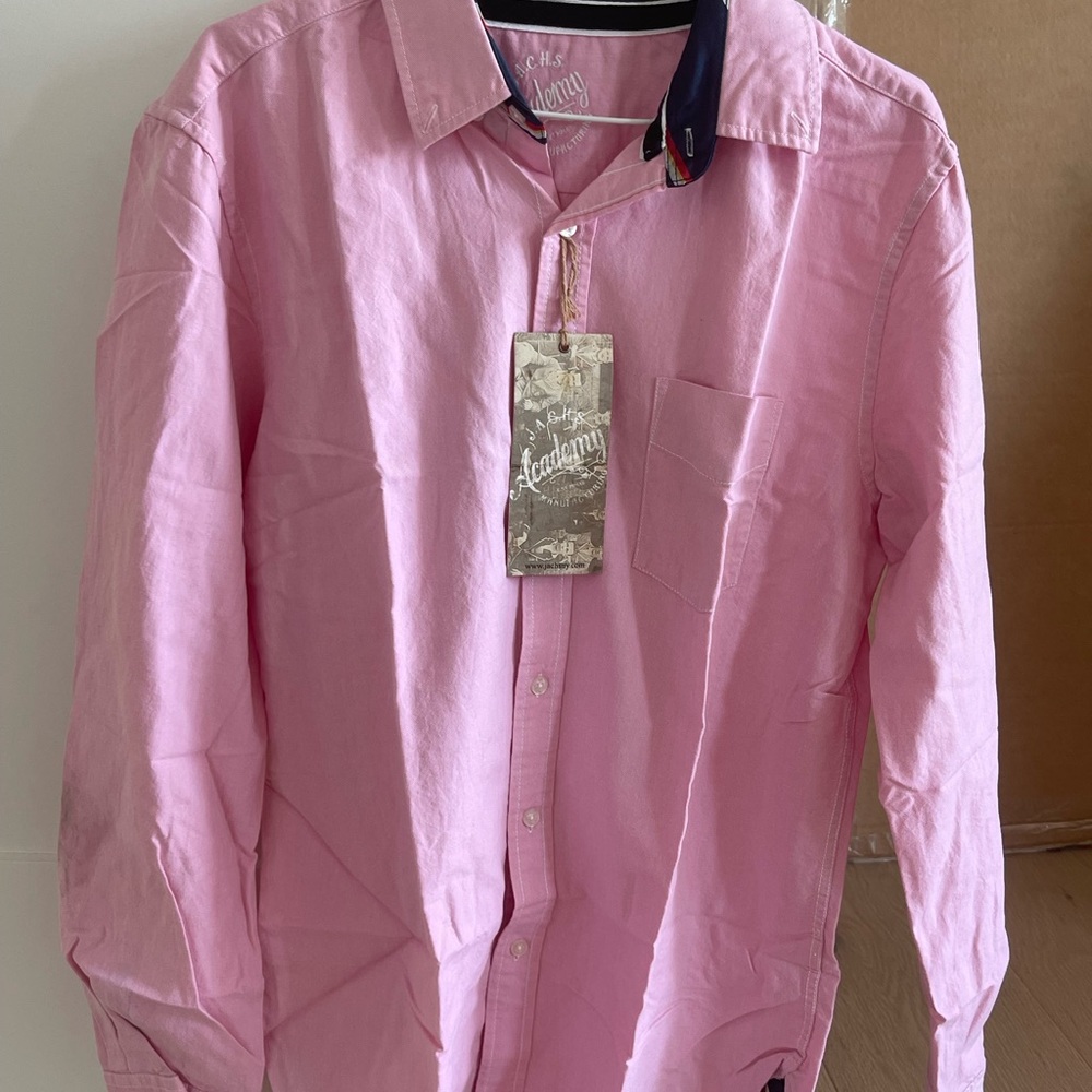 Men's Casual Pink Button Down Shirt